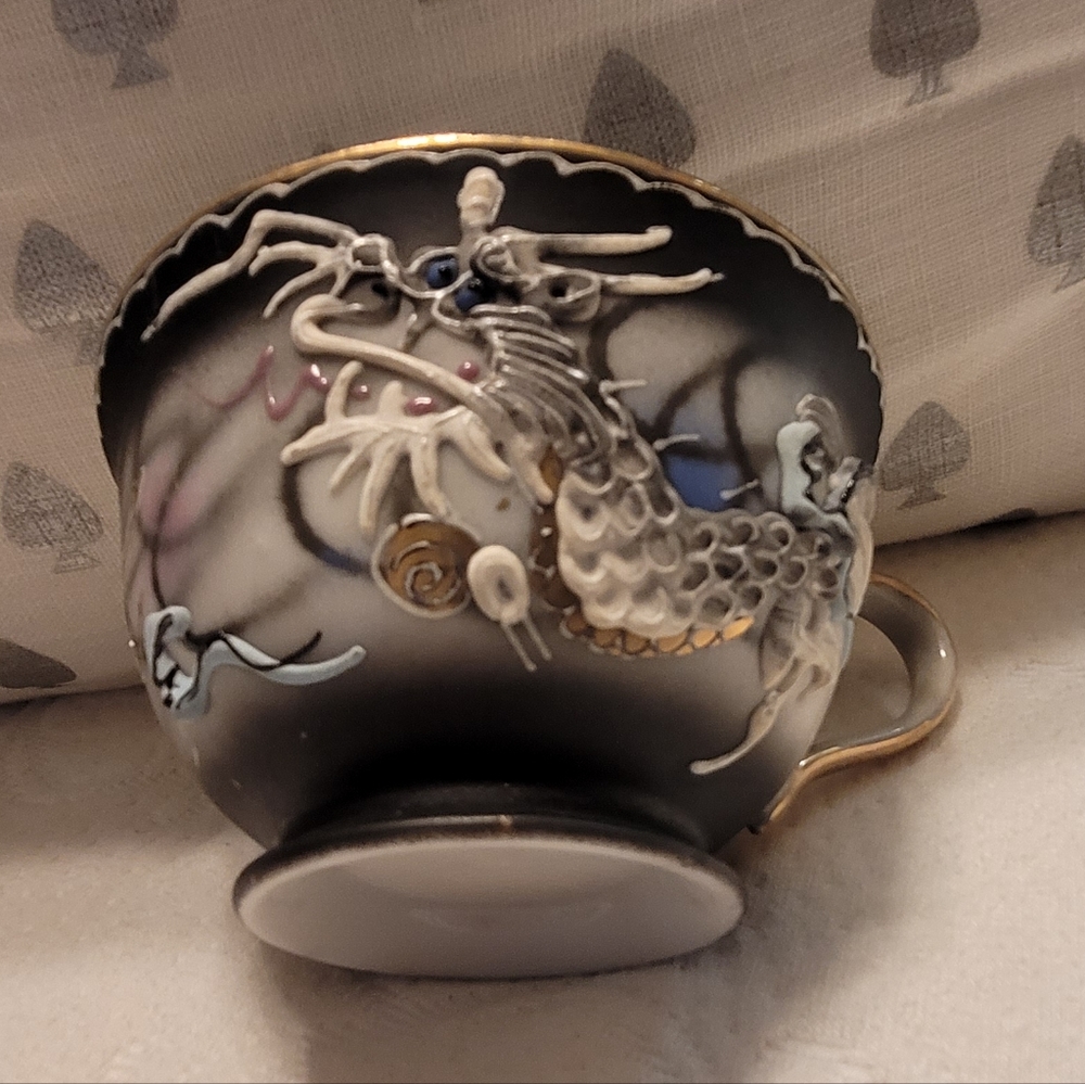 Shofu Japan "Dragon Ware " Demitasse cup saucer occupied Japan